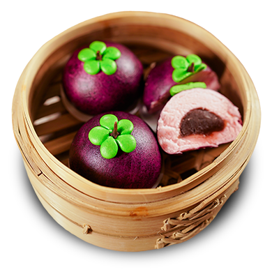 MANGOSTEEN BUNS WITH RED BEAN