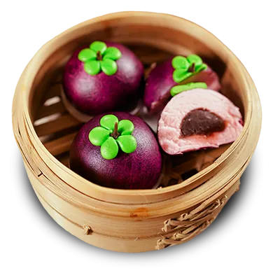 MANGOSTEEN BUNS WITH RED BEAN
